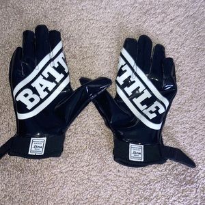 All black battle football gloves